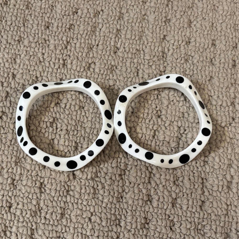 Vintage plastic polka dot bangles